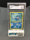 GMA Graded 1999 Pokemon Base Set Unlimited #59 POLIWAG Trading Card - EX+ 5.5