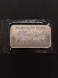 1 Troy Ounce .999 Fine Silver Breakable STAGECOACH Silver Bullion Bar - Breakable into Quarters