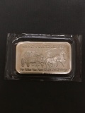 1 Troy Ounce .999 Fine Silver Breakable STAGECOACH Silver Bullion Bar - Breakable into Quarters