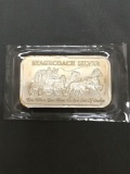 1 Troy Ounce .999 Fine Silver Breakable STAGECOACH Silver Bullion Bar - Breakable into Quarters