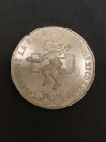 1968 Mexico 25 Pesos Olympic Silver Foreign World Coin - .5208 ASW