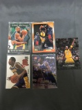 5 Card Lot of KOBE BRYANT Los Angeles Lakers Basketball Cards