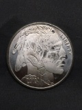 1 Troy Ounce .999 Fine Silver Indian Head Buffalo Silver Bullion Round Coin