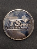1 Troy Ounce .999 Fine Silver Tri-State Mint Silver Bullion Round Coin