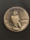 35.9 Grams .925 Sterling Silver Longines Art Silver Round Coin - SNOWY OWL