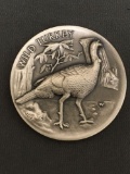 33.8 Grams .925 Sterling Silver Longines Art Silver Round Coin - WILD TURKEY