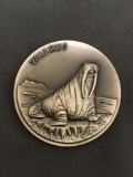 36.2 Grams .925 Sterling Silver Longines Art Silver Round Coin - WALRUS