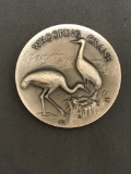 35.1 Grams .925 Sterling Silver Longines Art Silver Round Coin - WHOOPING CRANE