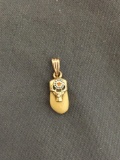 0.4 Grams 10kt Yellow Gold & Elk Ivory Pendant from Estate