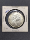 1966 Australia 50 Pence Silver Foreign World Coin - 80% Silver - .3416 ASW