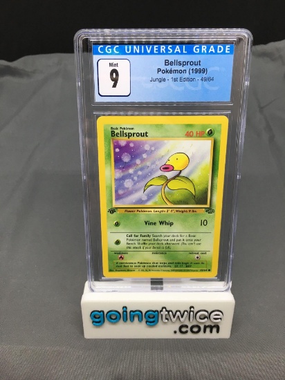 CGC Graded 1999 Pokemon Jungle 1st Edition #49 BELLSPROUT Trading Card - MINT 9