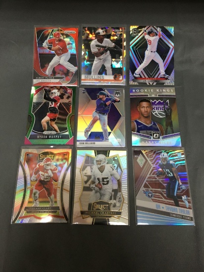 9 Card Lot of REFRACTORS and PRIZMS with Stars and Rookies from Huge Collection