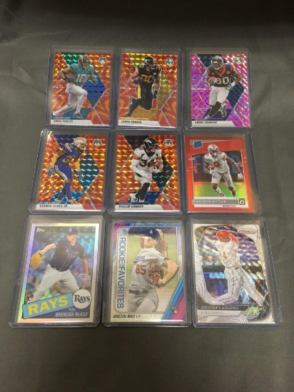 9 Card Lot of REFRACTORS & PRIZMS from Huge Collection with Stars & Rookie Cards