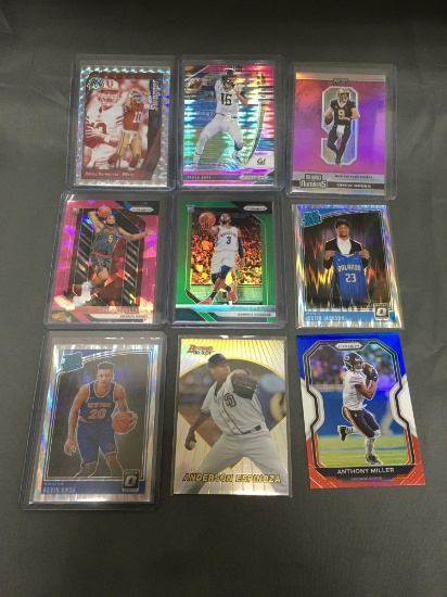 9 Card Lot of REFRACTORS and PRIZMS with Stars and Rookies from Huge Collection