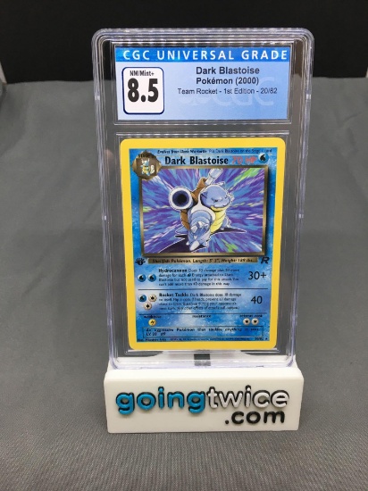 CGC Graded 2000 Pokemon Team Rocket 1st Edition #20 DARK BLASTOISE Rare Trading Card - NM-MT+ 8.5