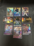 9 Card Lot of REFRACTORS & PRIZMS from Huge Collection with Stars & Rookie Cards