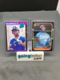 2 Card Lot of Low Grade Baseball Rookie Cards - 1987 Donruss Bo Jackson & 1989 Donruss Ken Griffey