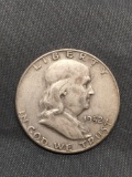 1952-D United States Franklin Silver Half Dollar - 90% Silver Coin