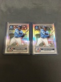 2 Card Lot of 2020 Bowman Spanning the Globe WANDER FRANCO Rays ROOKIE Refractor Cards