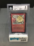 BGS Graded Magic the Gathering Beta Int'l Collectors Edition WHEEL OF FORTUNE Card - NM-MT 8