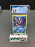 CGC Graded 2000 Pokemon Team Rocket 1st Edition #25 DARK GYARADOS Rare Trading Card - EX+ 5.5