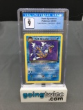 CGC Graded 2000 Pokemon Team Rocket 1st Edition #25 DARK GYARADOS Rare Trading Card - MINT 9