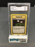 GMA Graded 1999 Pokemon Fossil #60 GAMBLER Trading Card - MINT 9