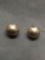 High Polished Round 14mm Diameter 7mm Deep Pair of Sterling Silver Button Earrings
