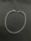 Bezel Set Round Faceted CZ Featured 4.0mm Wide 8in Long Sterling Silver Tennis Bracelet