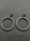 Rounded 31mm Diameter 3.0mm Wide Pair of Sterling Silver Dangle Hoop Earrings