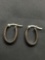 Oval Shaped 18mm Long 13mm Deep 4.5mm Wide Pair of Sterling Silver Hoop Earrings