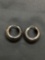 Rounded 17mm Diameter 6.5mm Wide Pair of Sterling Silver Huggie Hoop Earrings