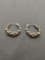 Chain Link Style 23mm Diameter Graduating 5.0-8.0mm Pair of Sterling Silver Hoop Earrings