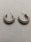 Coil Design Featured Pair of Half Hoop 17mm Diameter 6.0mm Wide Sterling Silver Earrings