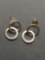 Twin Interlocking High Polished Sterling Silver Rings 20mm Long 13mm Wide Pair of Earrings