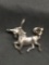 Brush Finish w/ Carving Detail 25mm Wide 20mm Tall Sterling Silver Signed Designer Unicorn Pendant