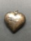 Puffy Heart Design 43mm Wide 40mm Tall 17mm Deep Sterling Silver Pendant