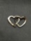 Twin Interlocking Mother & Daughter Themed Sterling Silver Hearts Signed Designer Pendant