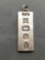 Rectangular 41mm Long 15mm Wide Hallmark Featured Signed Designer Solid Sterling Silver Pendant