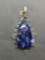 New! AAA Quality Detailed Blue Sodalite 2 2/4in Sterling Silver Pendant