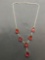 New! Gorgeous Bi-Color Faceted Multi Pinkish Colored S-Clasp 20in Long Sterling Silver Necklace