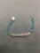 Gillery Designer Blue Briolette Beaded w/ Chelsea Name Block Beads 7in Long Sterling Silver Bracelet