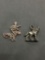 Lot of Two Sterling Silver Charms, One Howling Wolf & One Unicorn