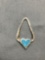 Rustic Design Turquoise Inlaid Heart 23mm Long 13mm Wide Sterling Silver Pendant