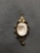 Hand-Carved Oval Lady Cameo Vintage 29mm Long 13mm Wide Gold-Tone Sterling Silver Pendant