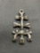 Cherub Accented Triple Tier Totem Design 30mm Tall 15mm Wide Sterling Silver Pendant