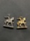 Lot of Two Sterling Silver Charms, One Silver & One Gold-Tone Paul Revere Motif