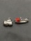 Lot of Two Sterling Silver Charms, One Enameled Snowmobile & One Train Car