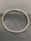 Alternating Contour & Rounded Link 6.0mm Wide 3in Diameter Beaded Sterling Silver Bracelet
