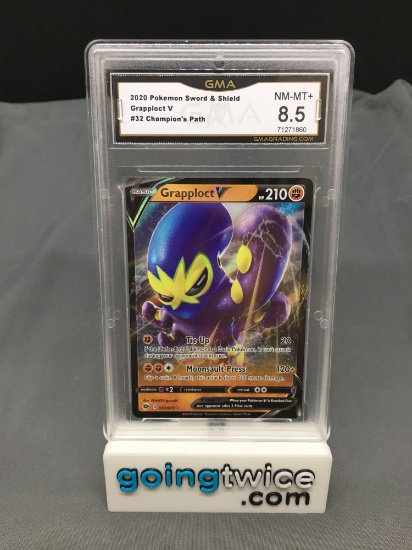 GMA Graded 2020 Pokemon Champion's Path #32 GRAPPLOCT V Holofoil Rare Trading Card - NM-MT+ 8.5
